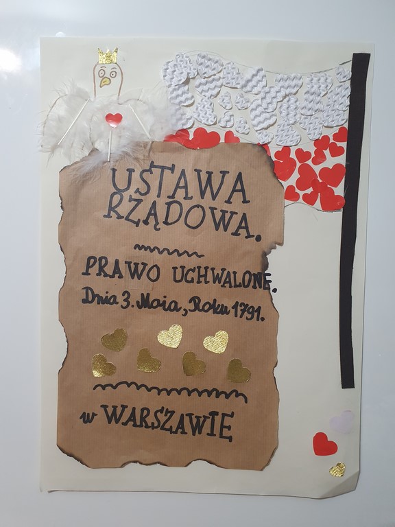 Plakat konstytucja 2021 Hubert Sobolewski,  kl. II Szkola Podstawowa w Zarnowie
